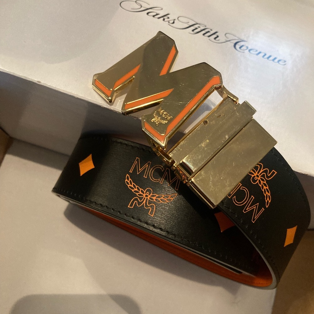 MCM BELT ORANGE ONE SIZE